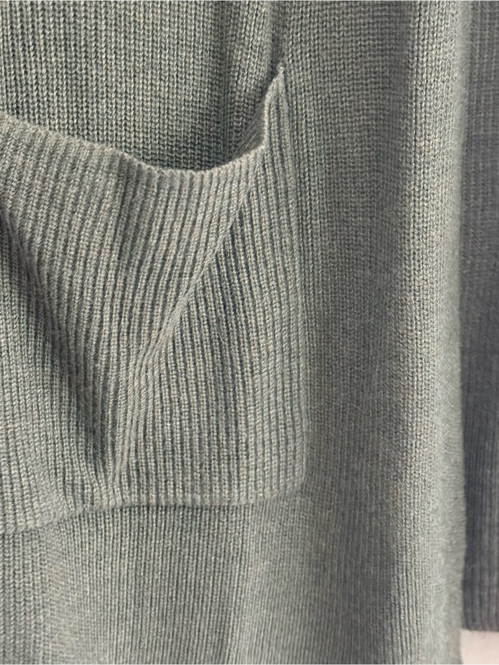 LOFT Olive Open-Front Ribbed Cardigan - Picture 3 of 6